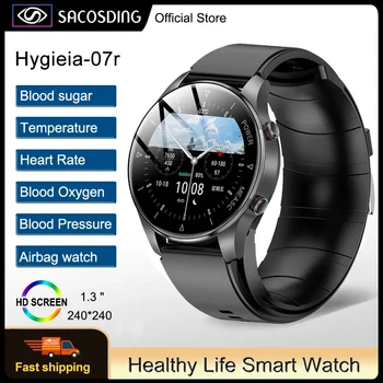 2023New Gonfiabile Cinghia di Misurare con Precisione la Frequenza Cardiaca, la Pressione Sanguigna Smart Watch Uomini Impermeabile Bluetooth Chiamata Sport SmartWatch
