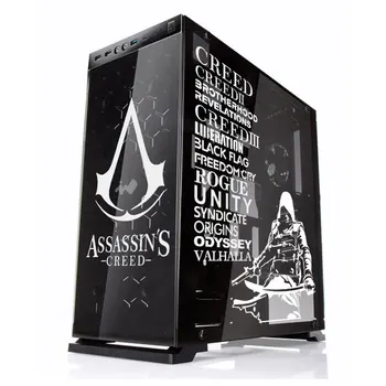 Assassin's Creed PC Adesivi,Decorazioni Vinly Decalcomanie per ATX Chassis del Computer Pelle,Impermeabile, Facilmente Smontabili Hollow Out Adesivo