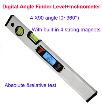 Goniometro digitale mirino Angolare di Livello elettronico a 360 gradi Inclinometro con Magneti a Livello di angolo di pendenza tester Righello 400mm