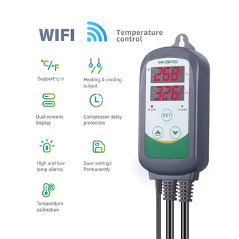 INKBIRD ITC-308 WIFI Digitale Regolatore di Temperatura Regolatore di Temperatura del Termostato di Lavoro, di Riscaldamento, di Raffreddamento del Dispositivo Smart Home