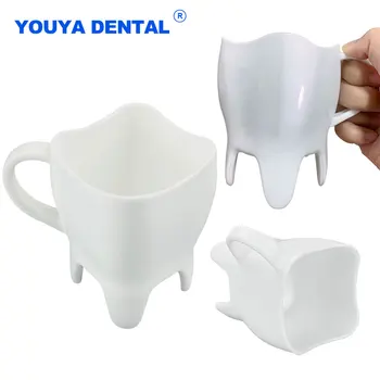 Portatile Carino Denti A Forma Creativa Di Plastica Tazza Di Caffè Latte Mug Con Manico Dentista Odontoiatria Clinica Doni Tazze Di Acqua