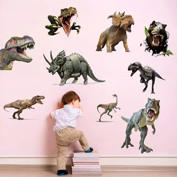 Vari Dinosauri Adesivi da Parete Bambino Bambini camera Decorazione della Parete Tyrannosaurus di Parete del PVC delle Decalcomanie Smontabili Arte Murales per la Decorazione Domestica